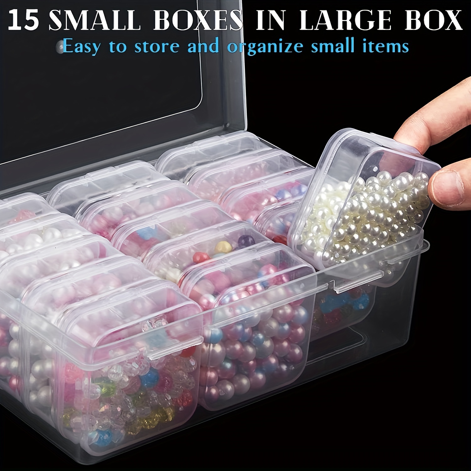 Small Bead Organizer Plastic Storage Box Mini Clear Bead - Temu
