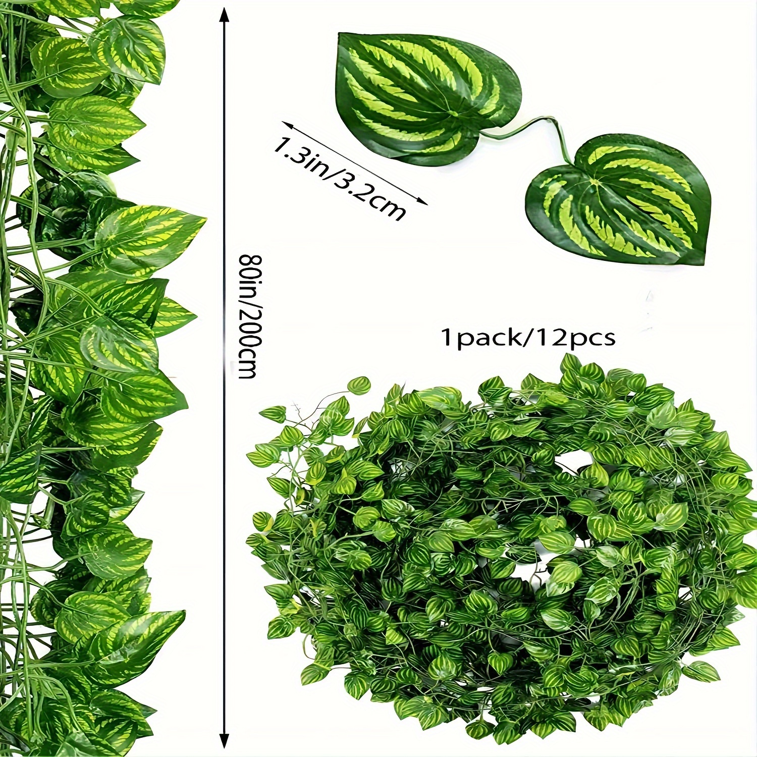 Artificial Plant Green Ivy Leaf Garland Silk Wall Hanging - Temu