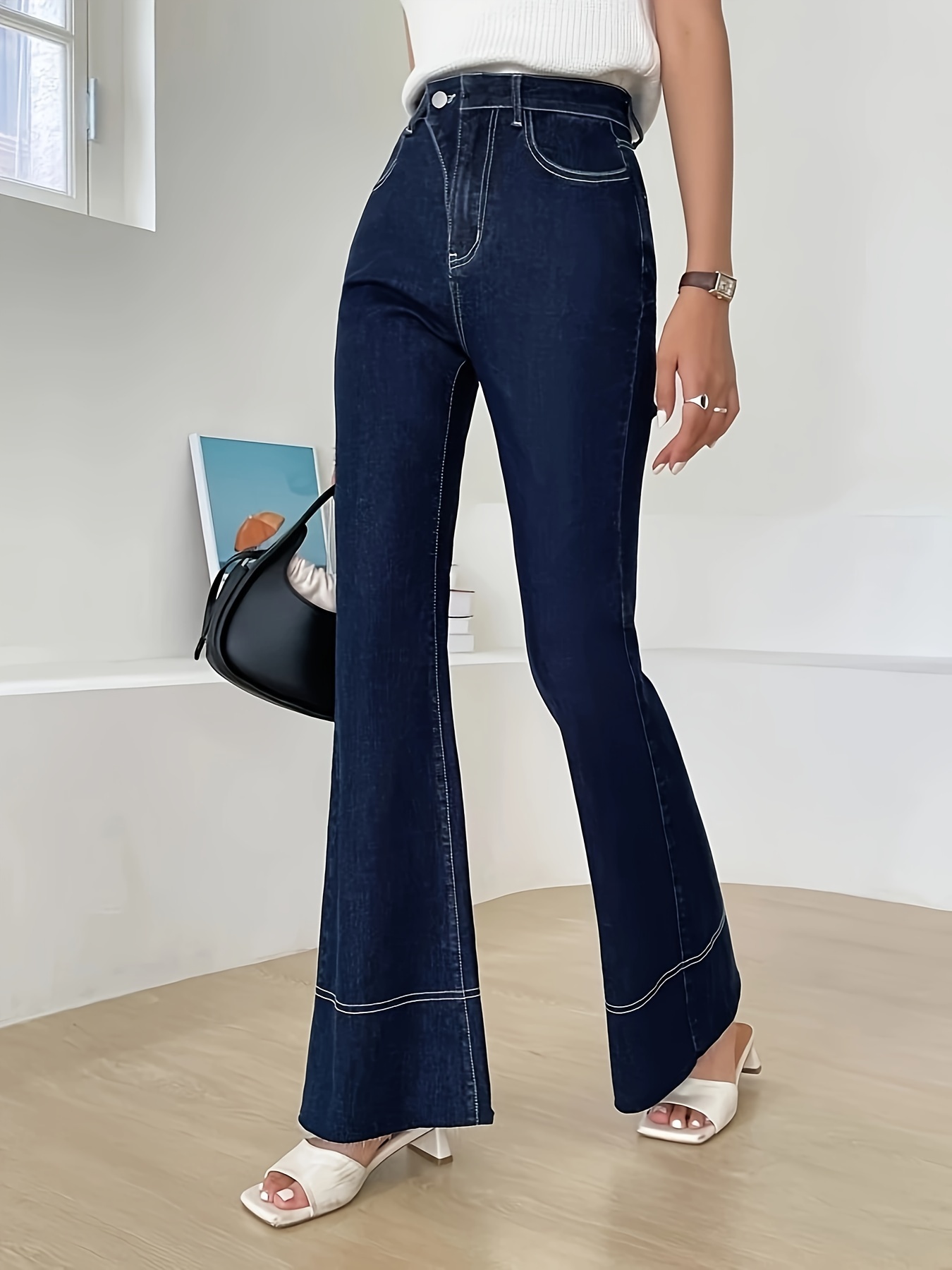 Seam Detail Flare Front Jeans