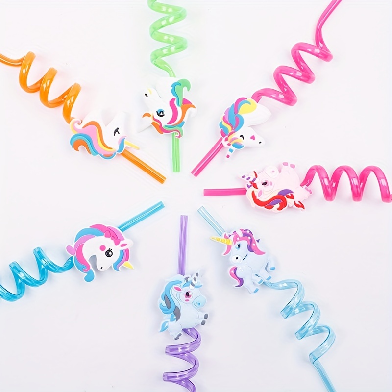 5pcs Unicorn Decor Straw