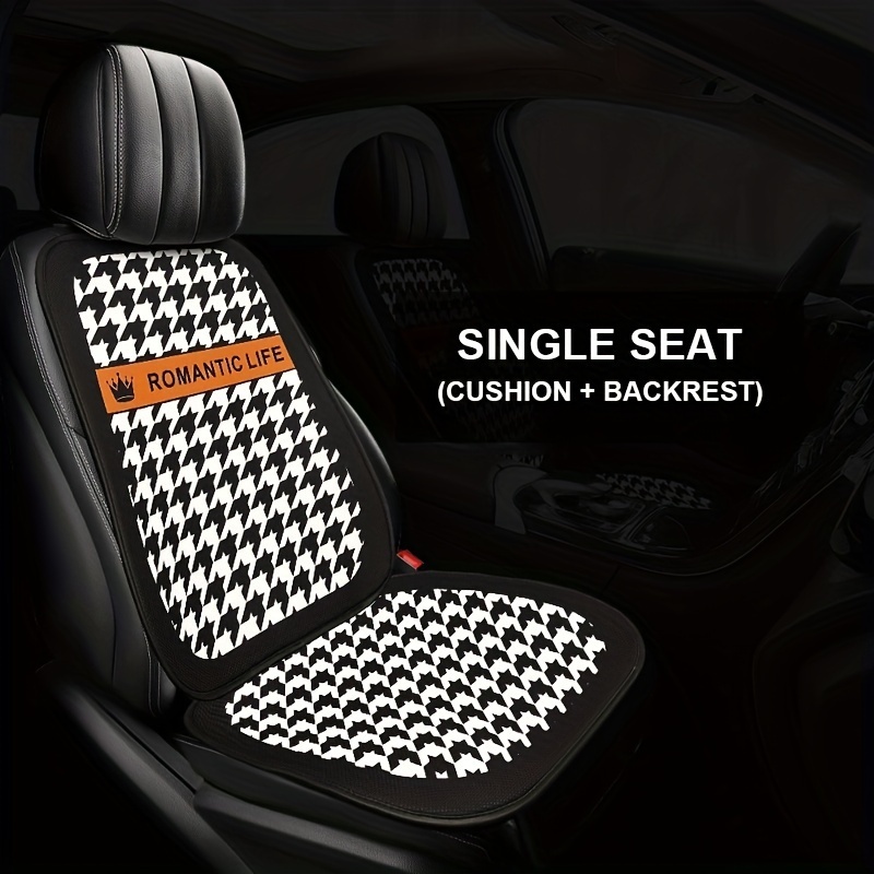 1pc Car Headrest Houndstooth Flower Headrest Office Car Interior Seat  Headrest Car Interior Accessories For Women