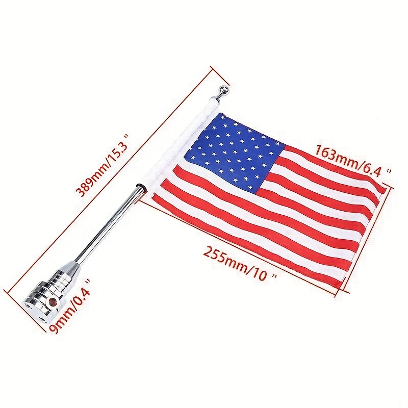 Motorcycle Flag Pole Luggage Rack Vertical American USA Flagpole For Harley  Touring Road * Road Glide FLHT Sportster XL883 1200