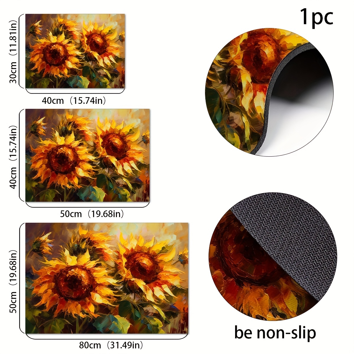 Super Absorbent Vintage Sunflower Dish Drying Mat Non slip - Temu