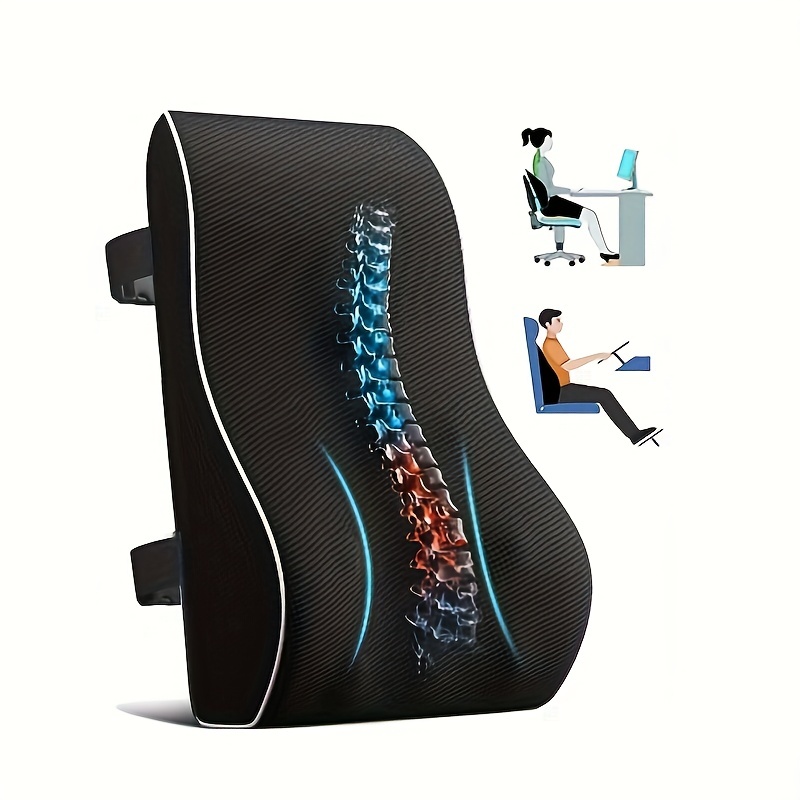 Lumbar Support Pillow For Office Chair Back Support Pillow For Car,  Computer, Gaming Chair, Recliner Memory Foam Back Cushion For Back Pain  Relief Imp