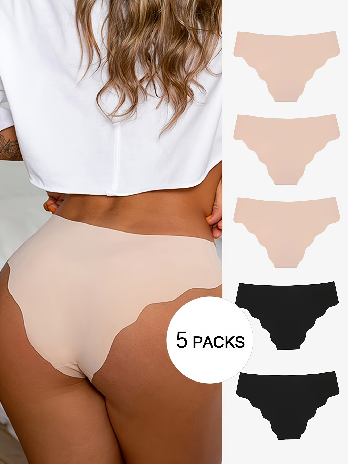 Seamless Stretch Briefs Comfy Breathable Intimates Panties - Temu