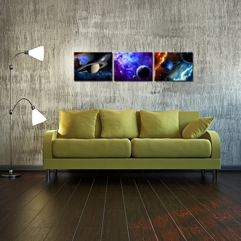 3 個 宇宙キャンバス壁アート惑星ポスター プリントアートワーク抽象