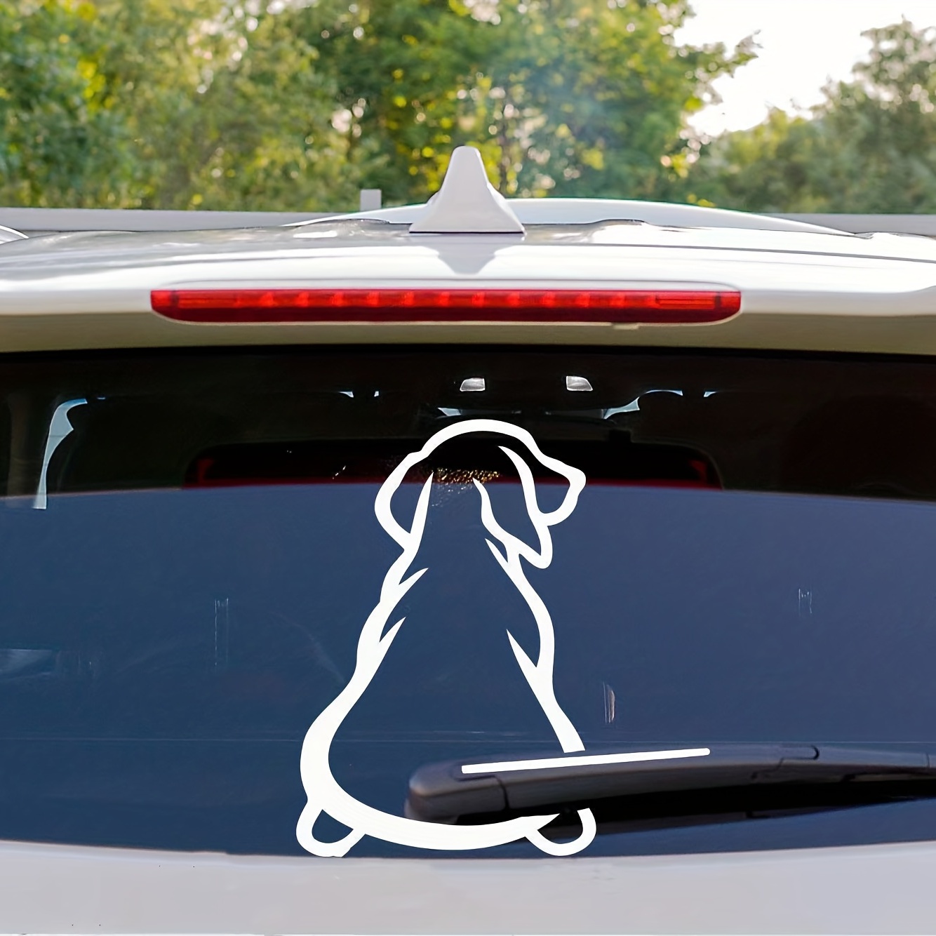 

Dog Put Tail After The Car Glass, Car Rv Cross-country Wagon Truck Windows Laptop Metope General Sticker Decals, Add Lovely For Your Life