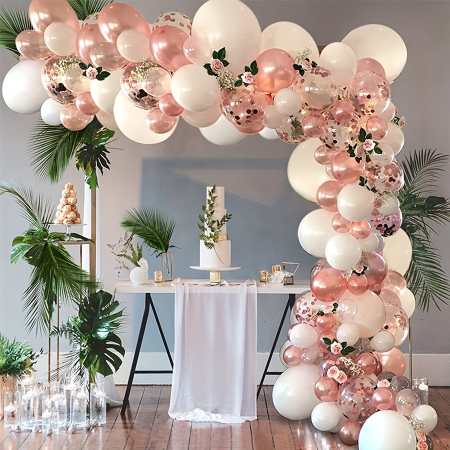 

98pcs Rose Gold Balloon Arch Kit Balloon Garland Confetti Latex Balloon Arch For Girls Women Bridal Shower Valentines Baby Shower Wedding Birthday Holiday Party Decoration Supplies