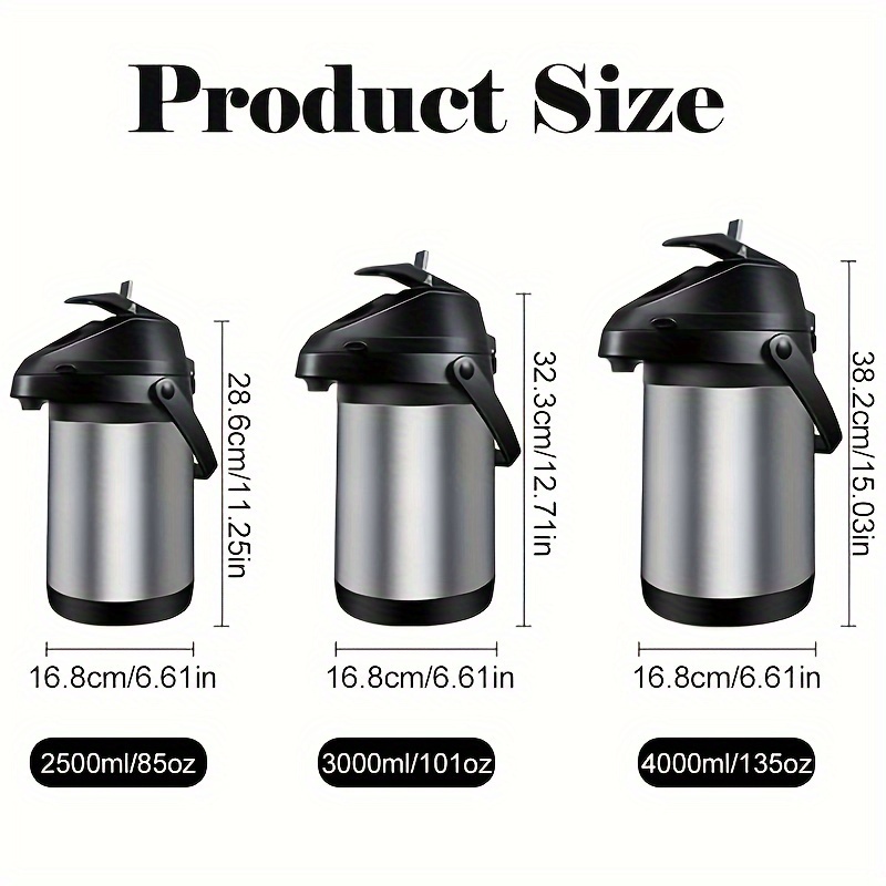 2.5L Portable Vacuum Flask Insulated Hot Water Bottle 
