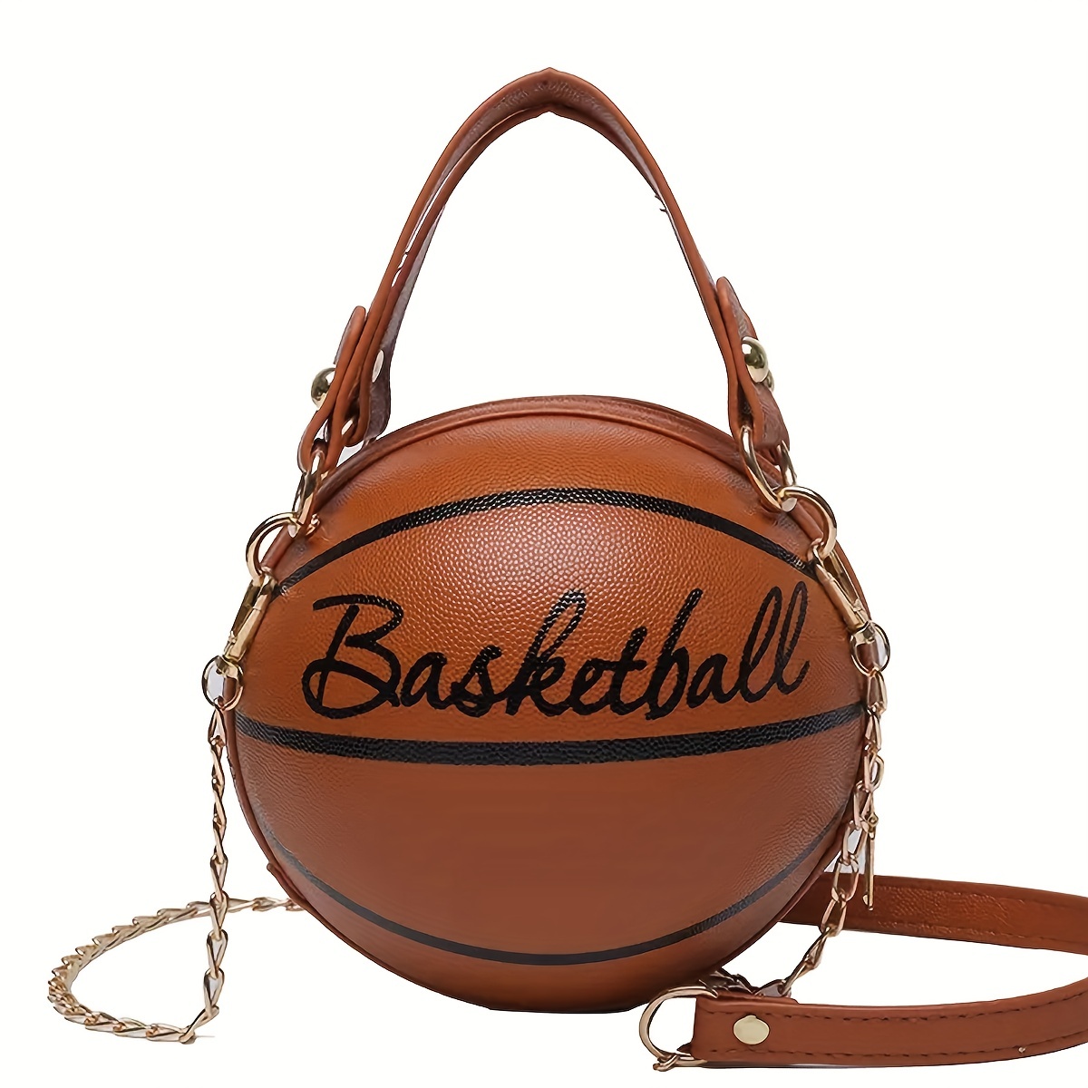 Damen Basketball Handtaschen Runde Ball Form Crossbody Tasche