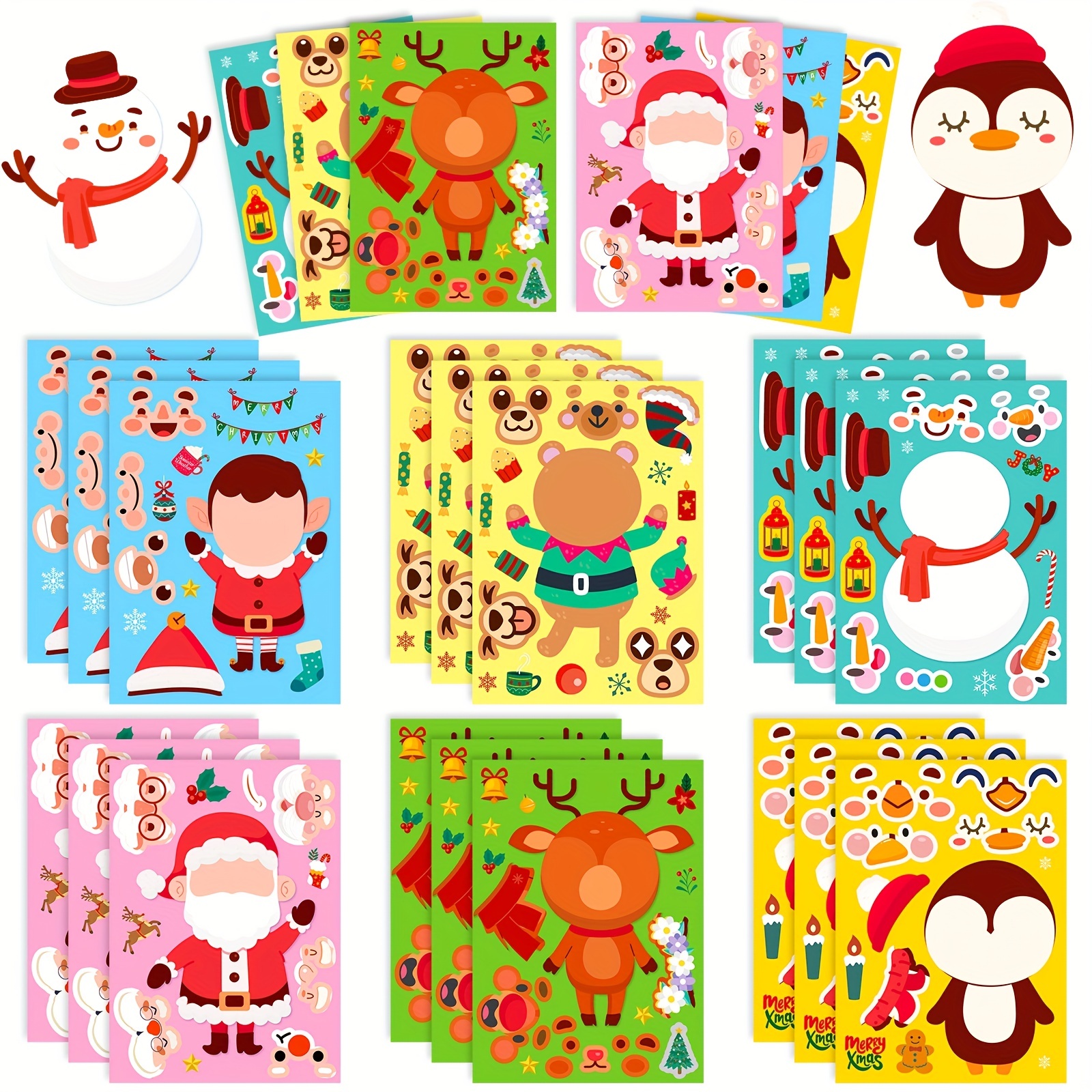 Face Assemble Jigsaw Stickers, Face Stickers Kids Children