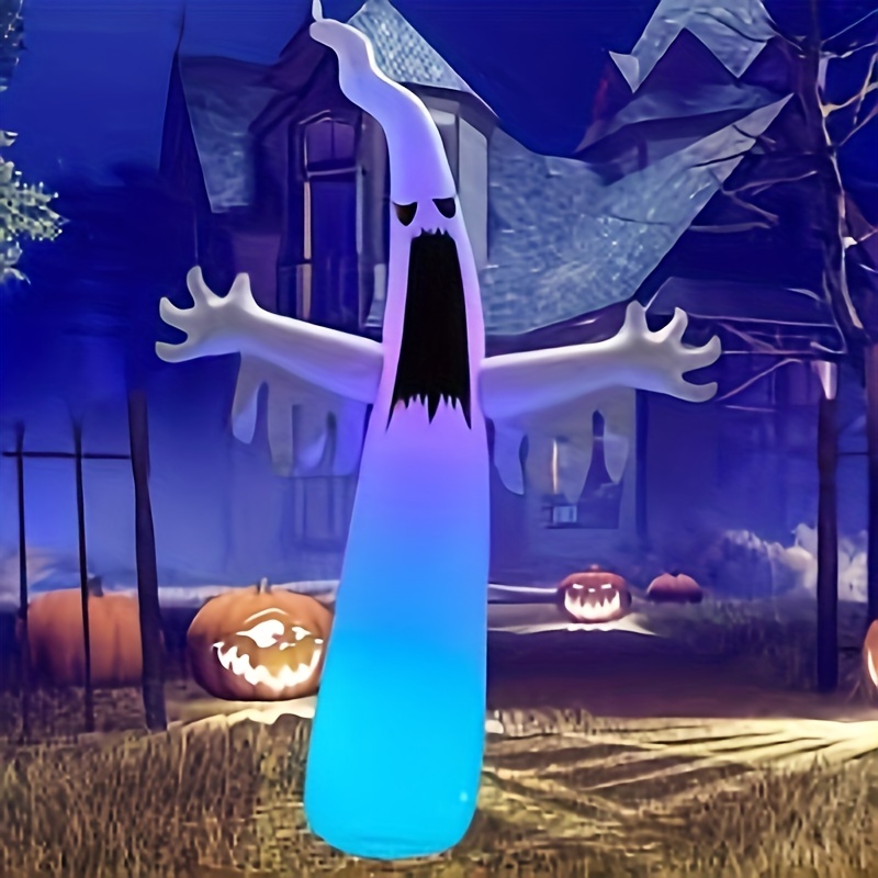 12 ft halloween inflatable towering terrible spooky ghost with build in led remote control for halloween ghost ornament home decor gift party indoor outdoor yard garden lawn decor details 1