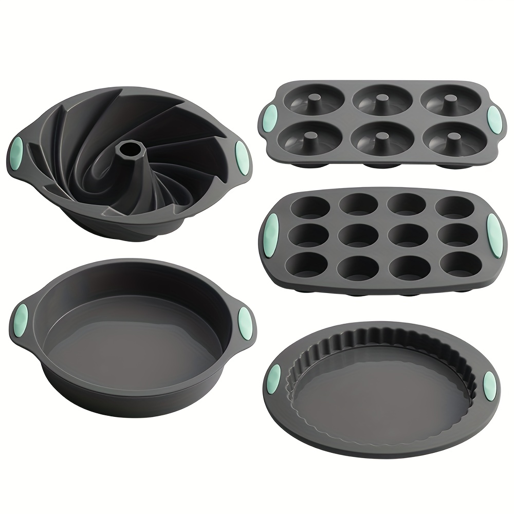 Non-stick Silicone Baking Cake Pan, Biscuit Sheet Molds Tray Set For Oven,  Bpa Free Heat Resistant Bakeware Suppliers Tools Kit For Muffin Loaf Bread  Pizza Cheesecake Cupcake Pie, Diy Supplies, Baking Tools