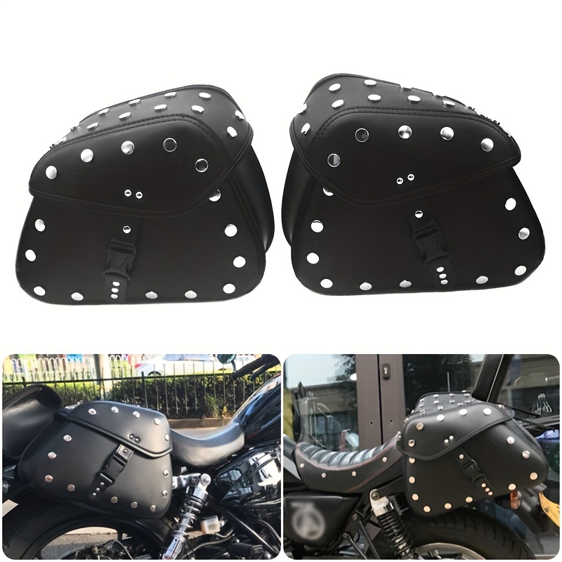 2 Motorcycle Saddlebags, Hanging Bags, Large Capacity Motorcycle  Saddlebags, Leather Motorcycle Luggage Bags, Universal Motorcycle  Accessories - Temu