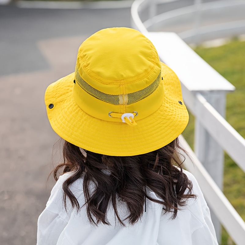 1pc Children's Fisherman Hats, Boys' Fashionable Solid Color Sun Hats, Outdoor Breathable Sun Hats For Boys And Girls