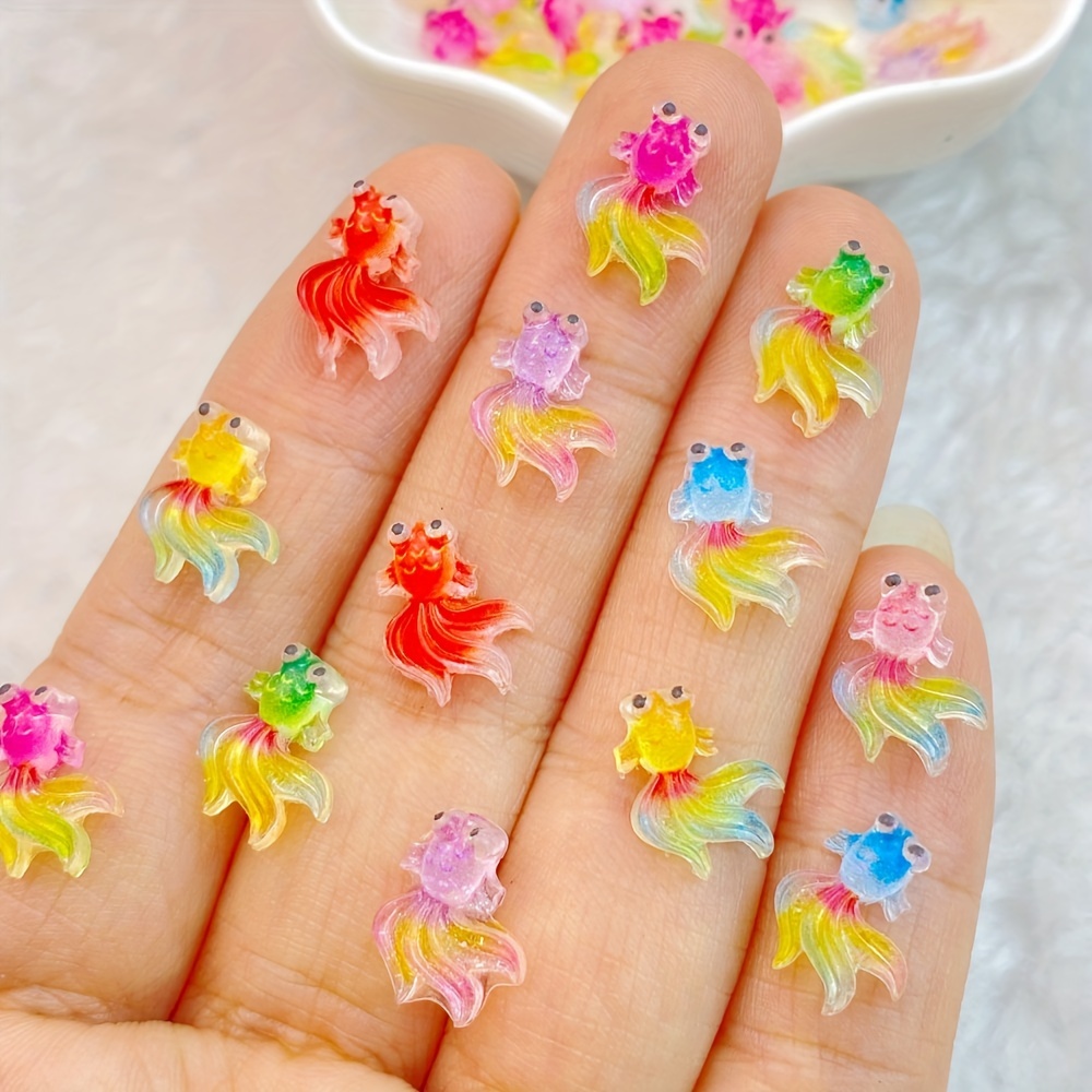  60PCS Kawaii Nail Art Charms 3D Cute Cat Resin Jelly