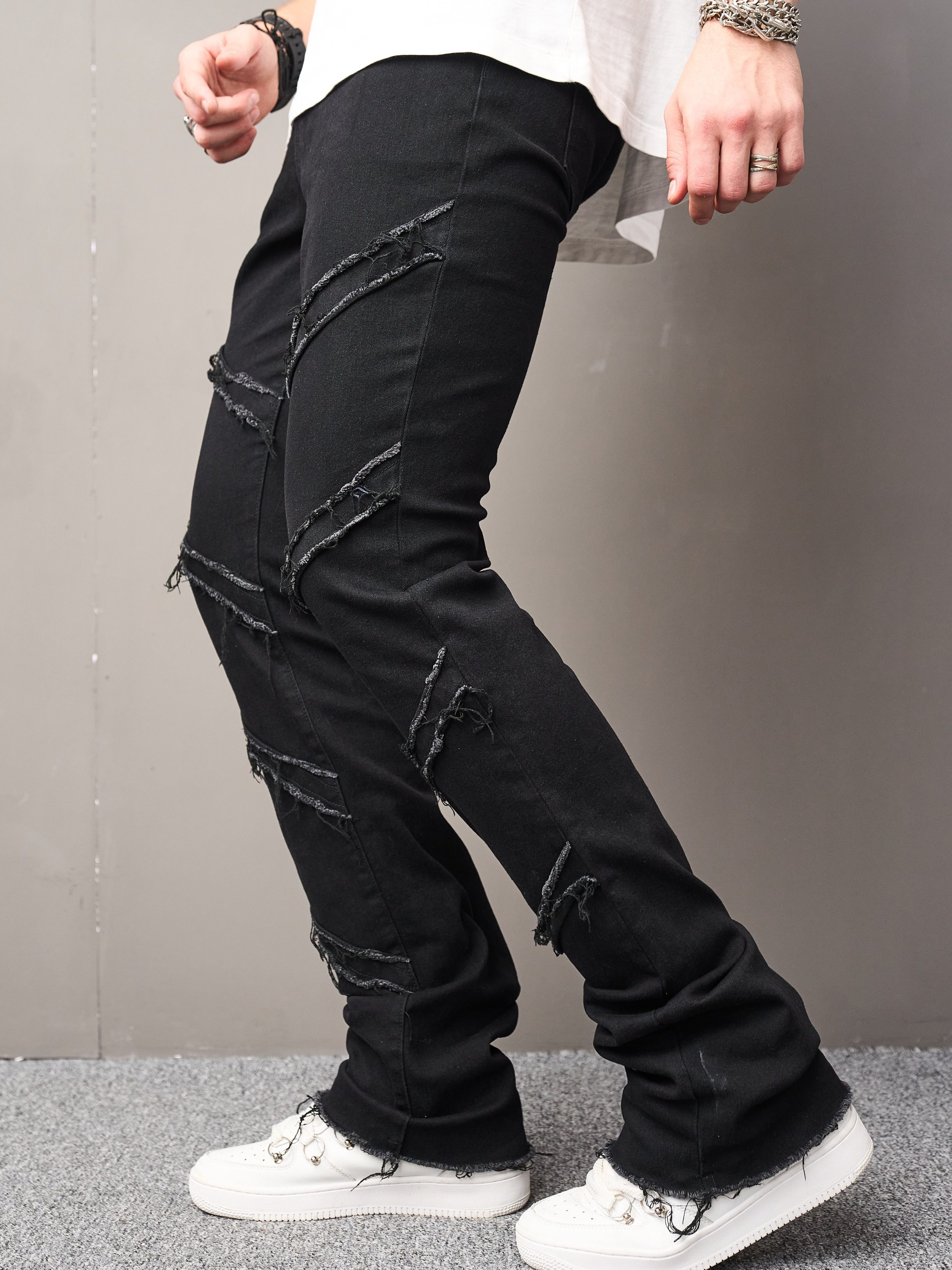 SKINNY DENIM PANTS - Black