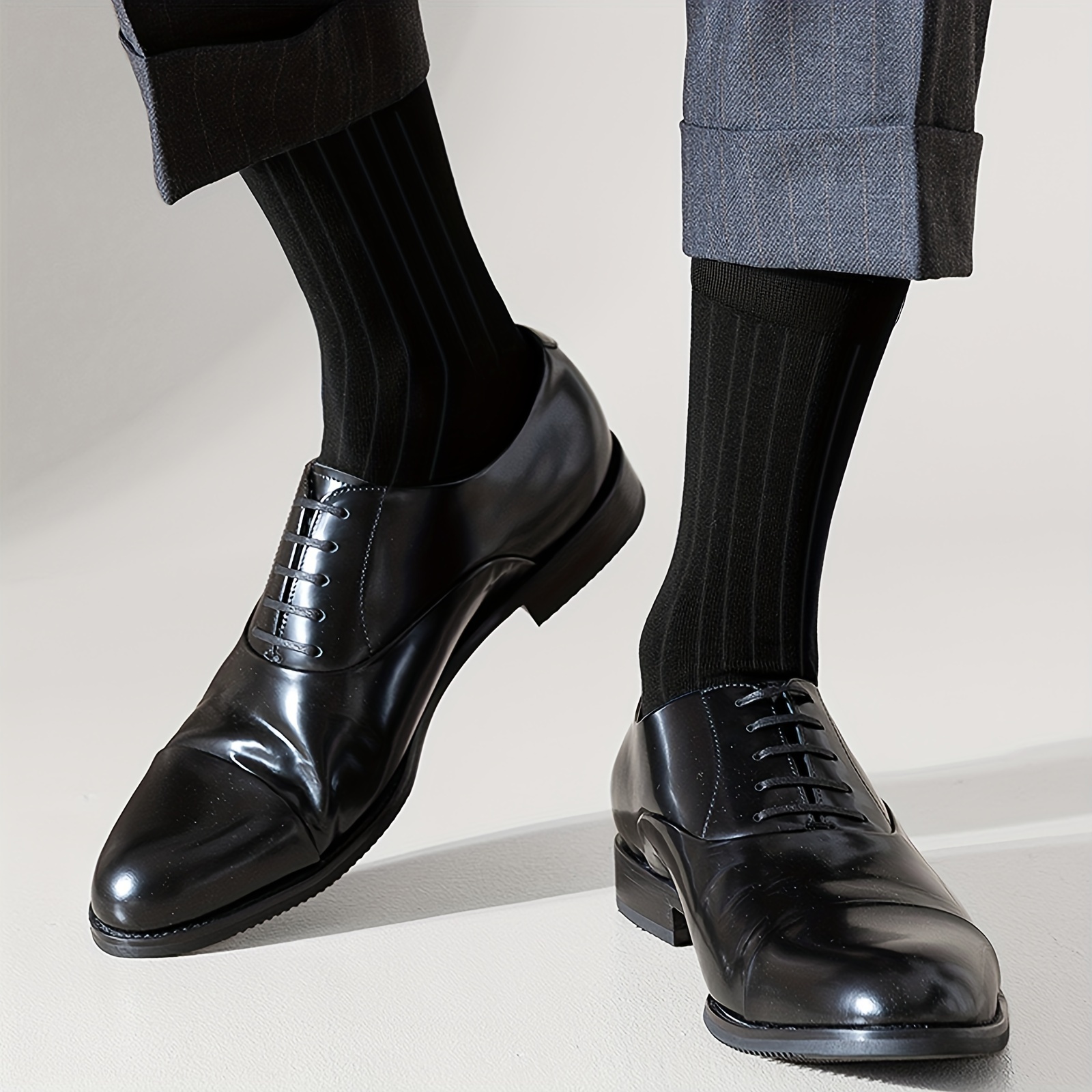 Hombre Calcetines de Vestir Algodón con Lycra Top Suave Elástico Trabajo  Traje 6