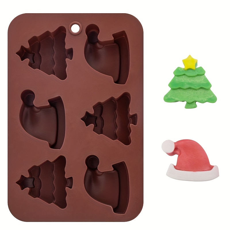 1pc Large Size Silicone Christmas Cake Mold - 6 Cavities Gingerbread House  Shaped Baking Mold, Non-stick Round Cake Pan Baking Tool For Cake  Decoration, Muffins, Candies, Jelly, Soap, Pudding, Chocolate