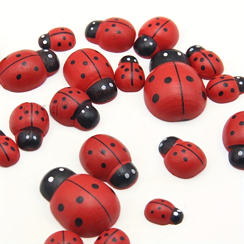 Mini Wooden Ladybug Stickers Perfect For Fairy - Temu