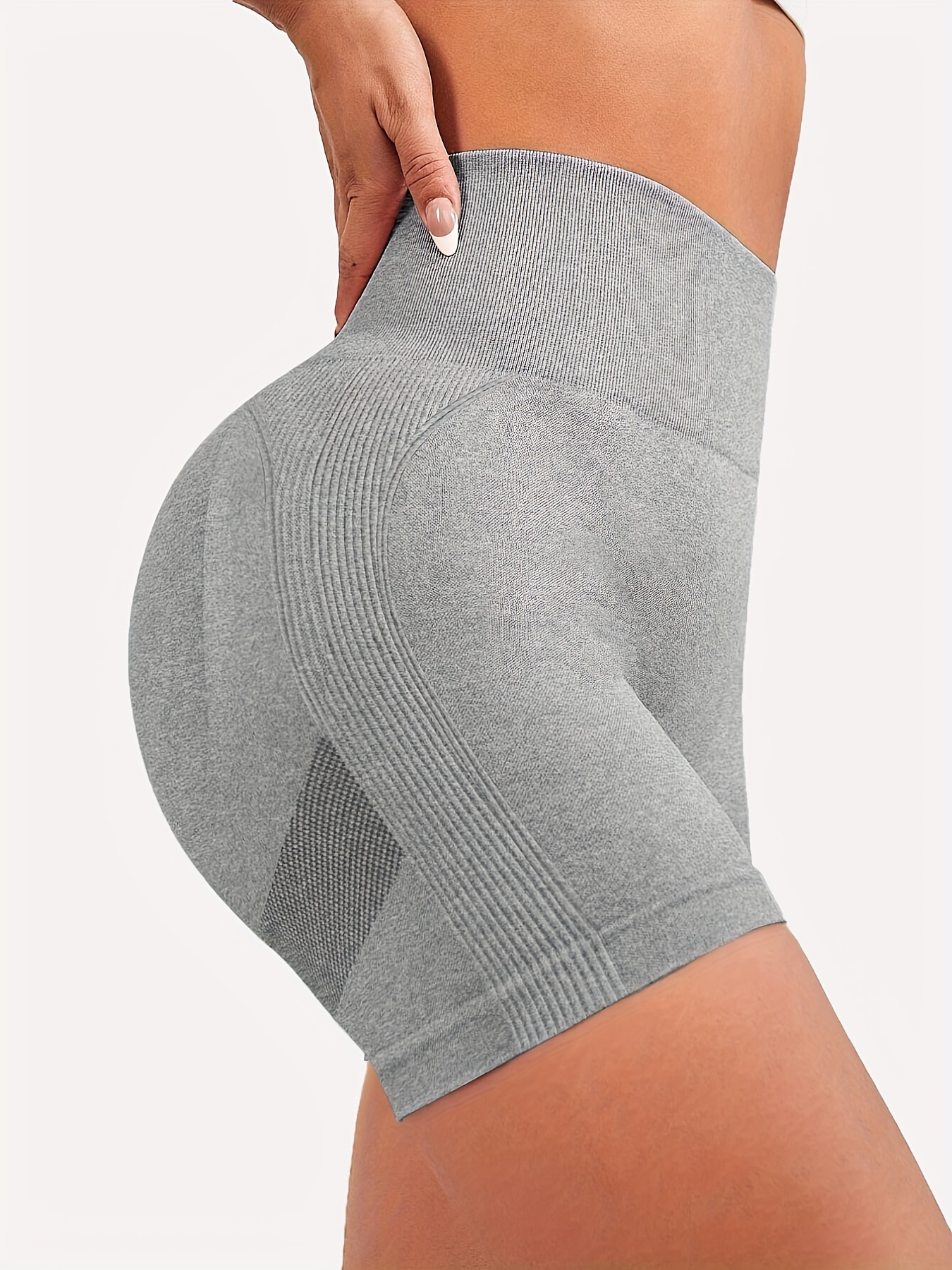 MRULIC yoga pants Shorts Fitness Hip Running High Biker Wrinkled Women Yoga  Waist Pants Stretch Yoga Pants Grey + XXL 