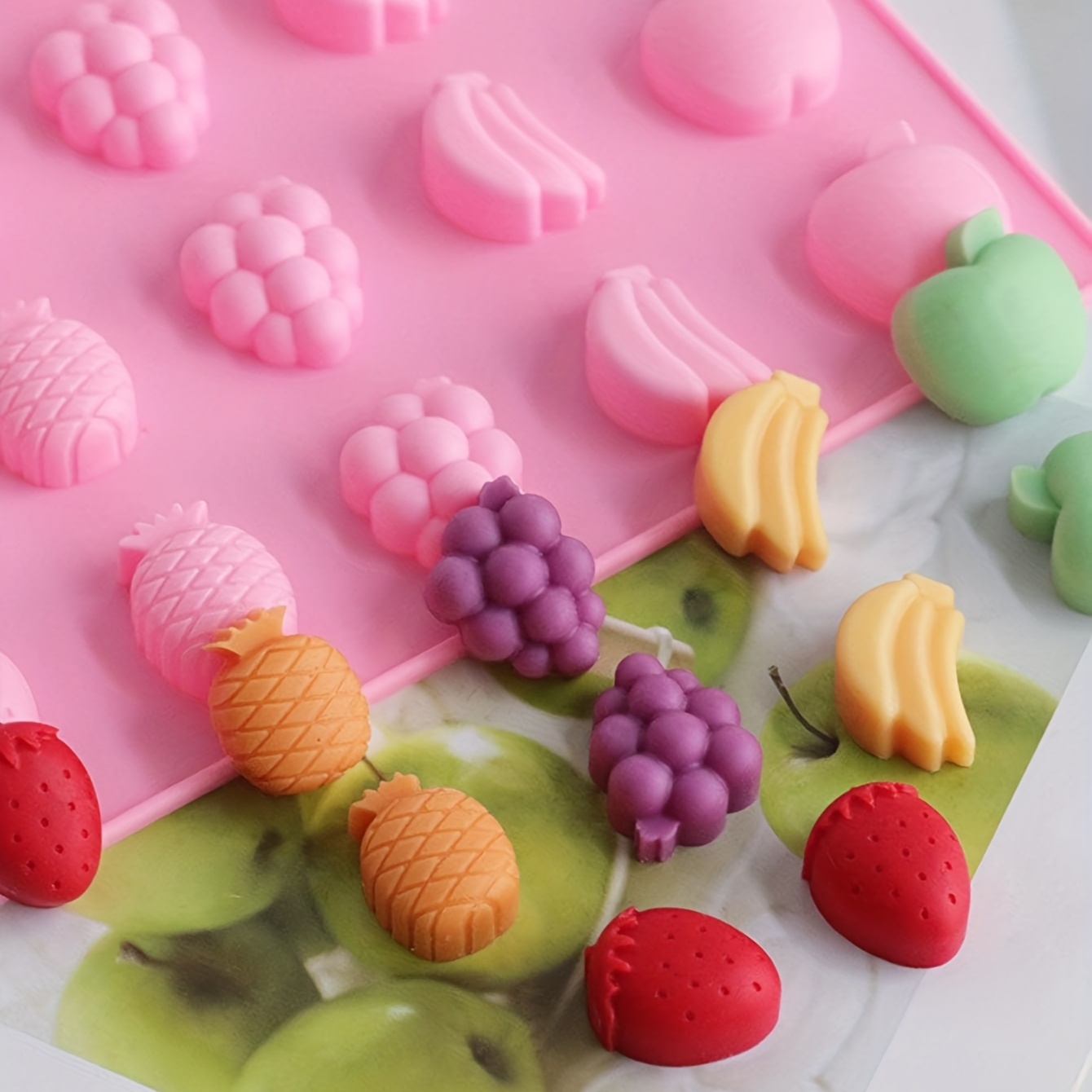 66 Cavity Silicone Candy Mold Fruit Shape Flip - Temu