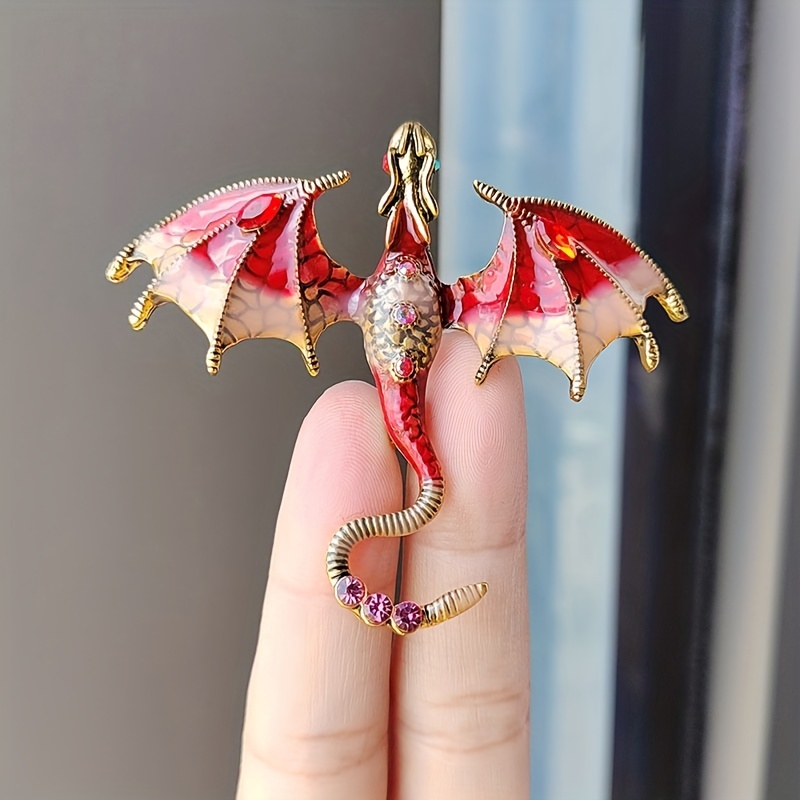 Enamel Dragon Brooch for Unisex, Creative Clothing Accessory