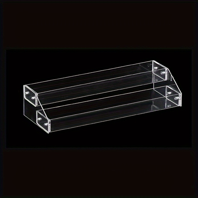 2 Layers Clear Nail Polish Display Ladder Desktop Lipstick Cosmetics Acrylic Organizer Makeup Jewelry Display Stand For Manicure