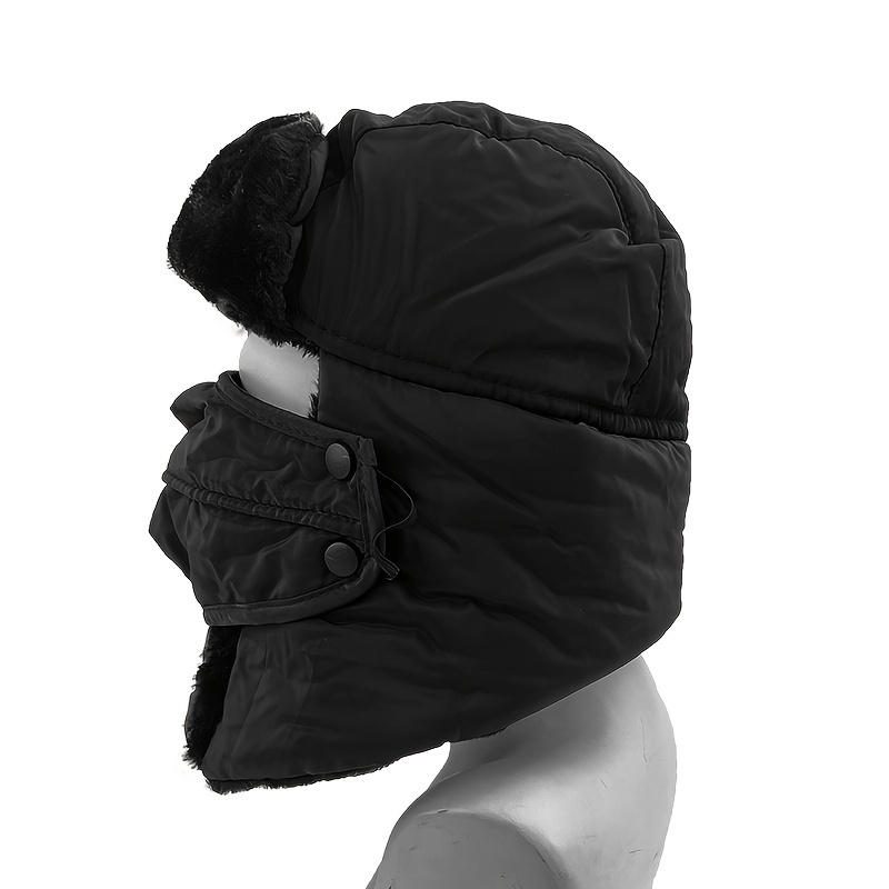 1pc Men's Ski Mask Solid Color Hat with Face and Neck Flap men