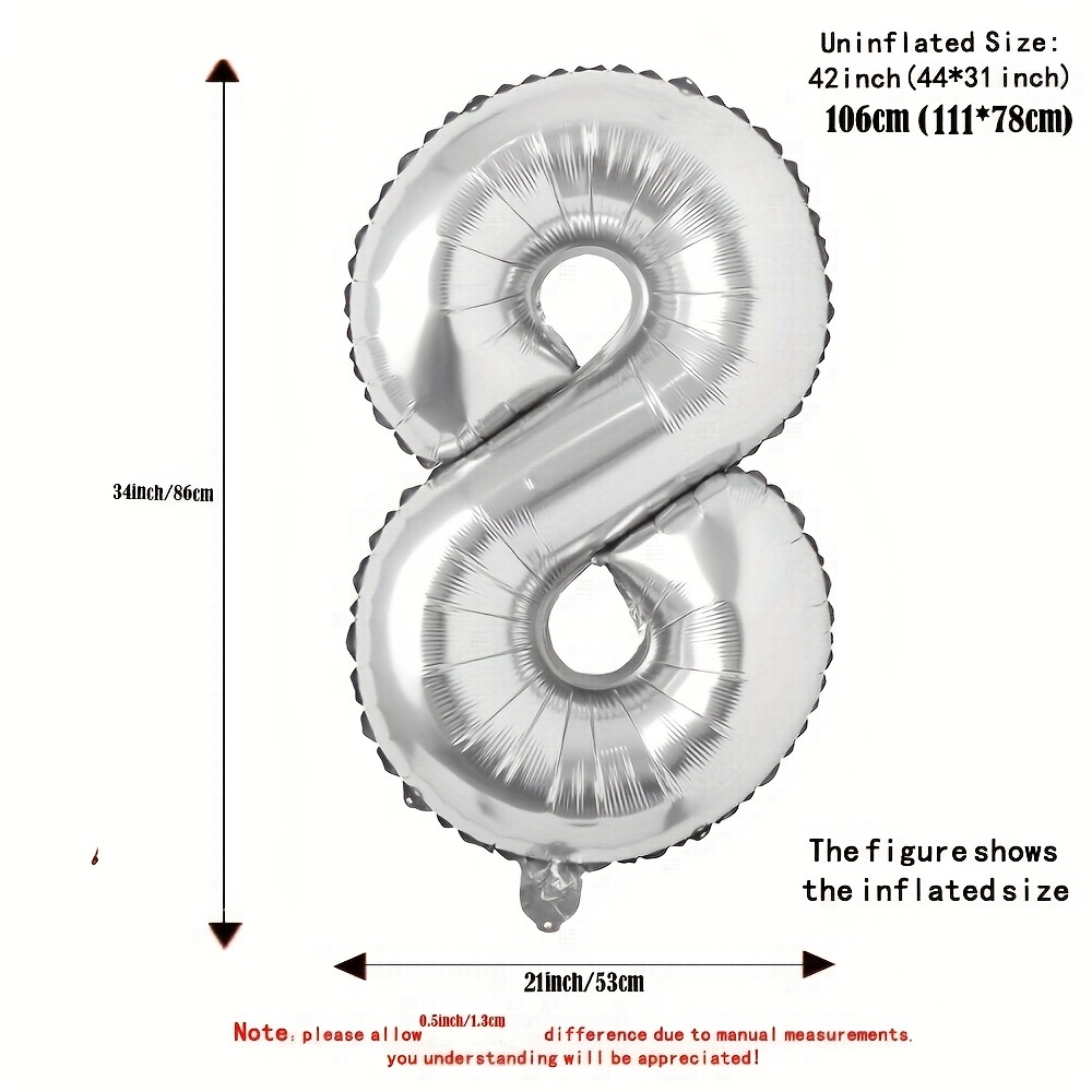 BALLON NUMÉRO 1 ARGENT 86CM