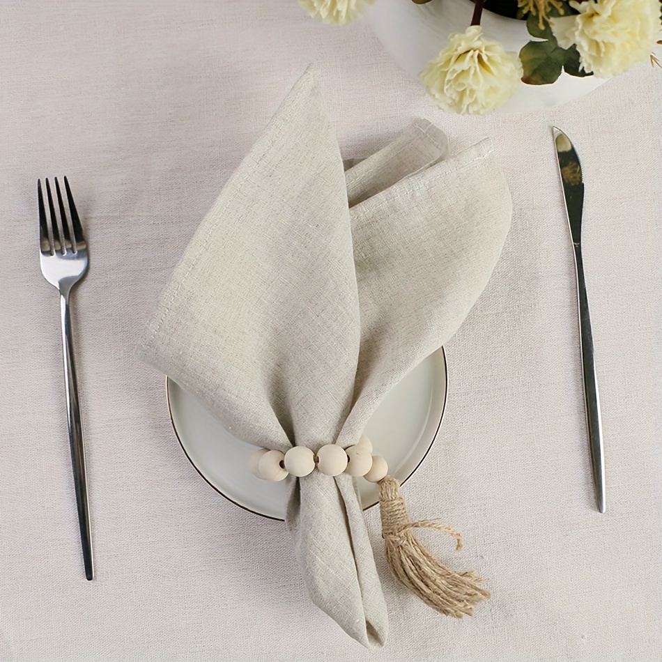 6pcs, Polyester Napkin, Solid Color Napkin Cloth, Natural Soft Cozy Washed  Crepe Cotton Dinner Napkins, For Western Restaurant And Hotel, Room Decor