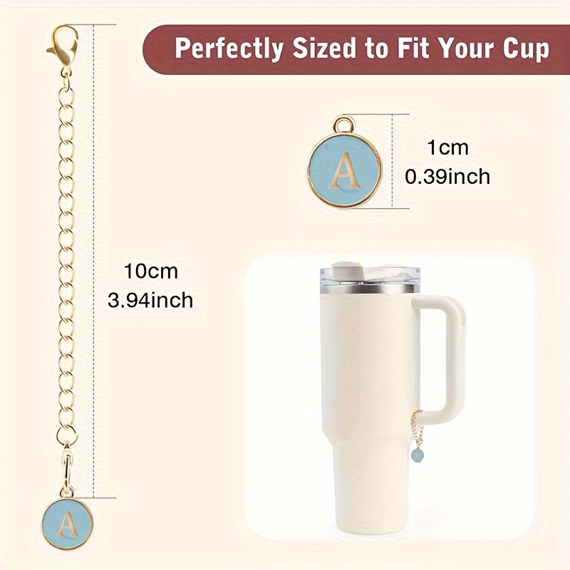 2Pcs Letter Charms Accessories for Stanley Simple Modern Cup Name id Plate  Initial Letter Handle Personalized Charm For Stanley Tumbler Water Cup