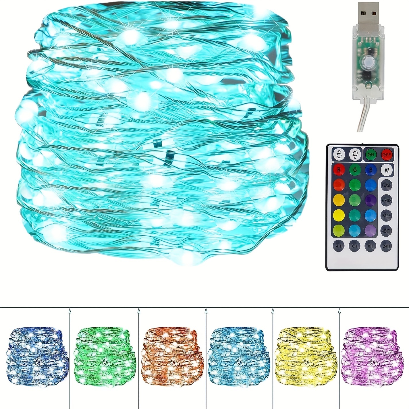 Usb Led String Lights Copper Silvery Wire Garland Light - Temu Canada