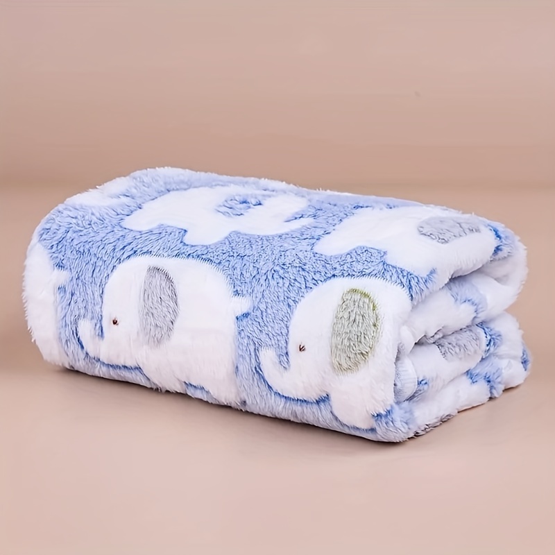 

1pc Soft And Cozy Cartoon Elephant Pet Blanket For Dogs And Cats - Flannel Throw For Puppies And Kittens - Universal Size