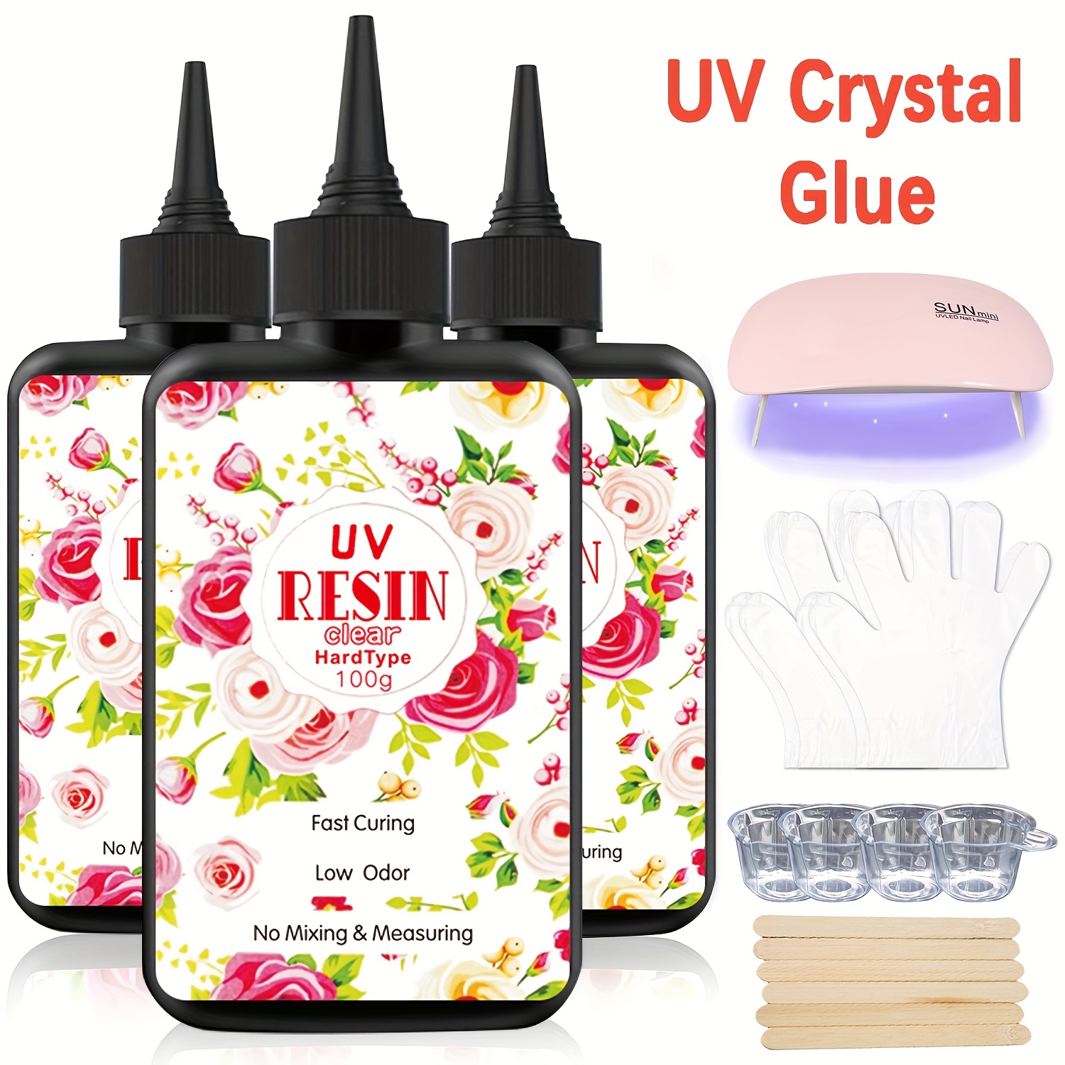 JDiction UV Resin Upgrade 200g Low Viscosity Hard Thin UV Resin with Super  Crystal Clear Resin Kit for Jewelry Casting Coating and DIY Craft