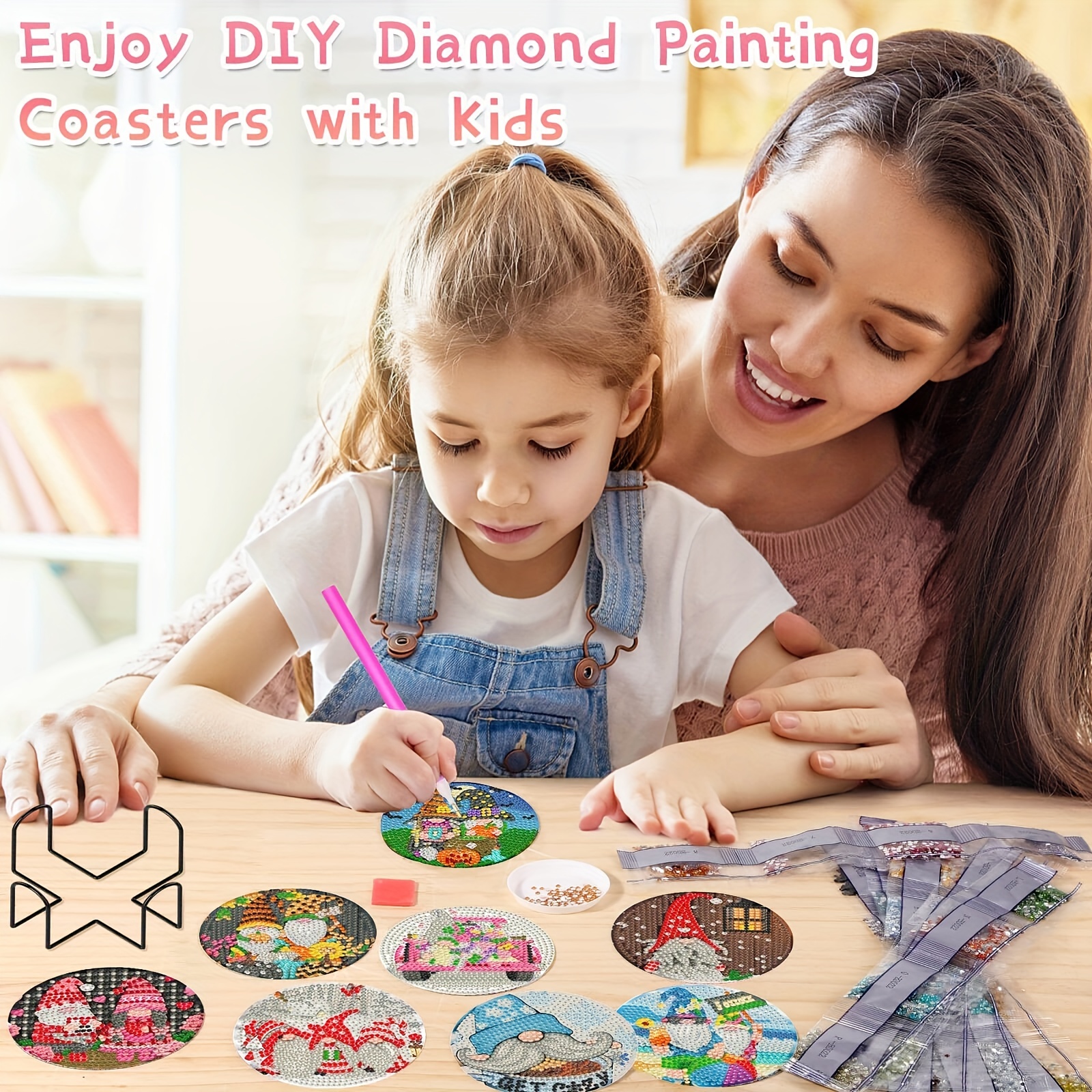 Picture Puzzle Coaster Set Diamond Painting Kit