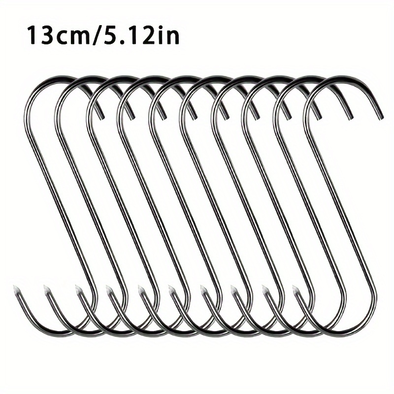 10/20pcs Meat Hooks, Premium Stainless Steel S-shaped Hook, Meat Processing  For For Hot And Cold Smoking, Chicken Hunting, Hanging, Drying, BBQ, Grill