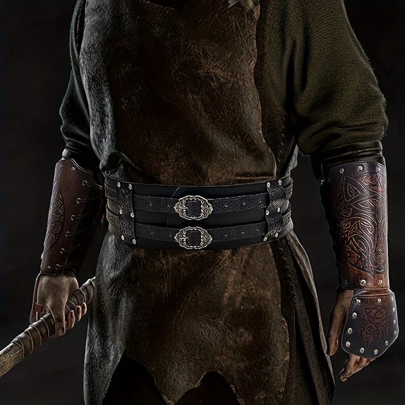 Durio Armadura vikinga con armadura de cuero en relieve, disfraz de vikingo,  retro, medieval, armadura de cuero, para Larp/Cosplay : : Juguetes  y juegos