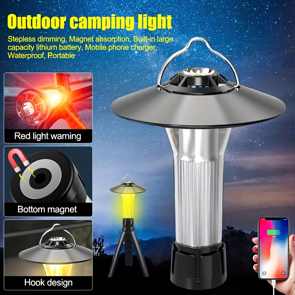 Type-c Fast Charging Camping Light, Usb Solar Charging Portable  Multifunctional Portable Tent Light For Outdoor Lighting - Temu