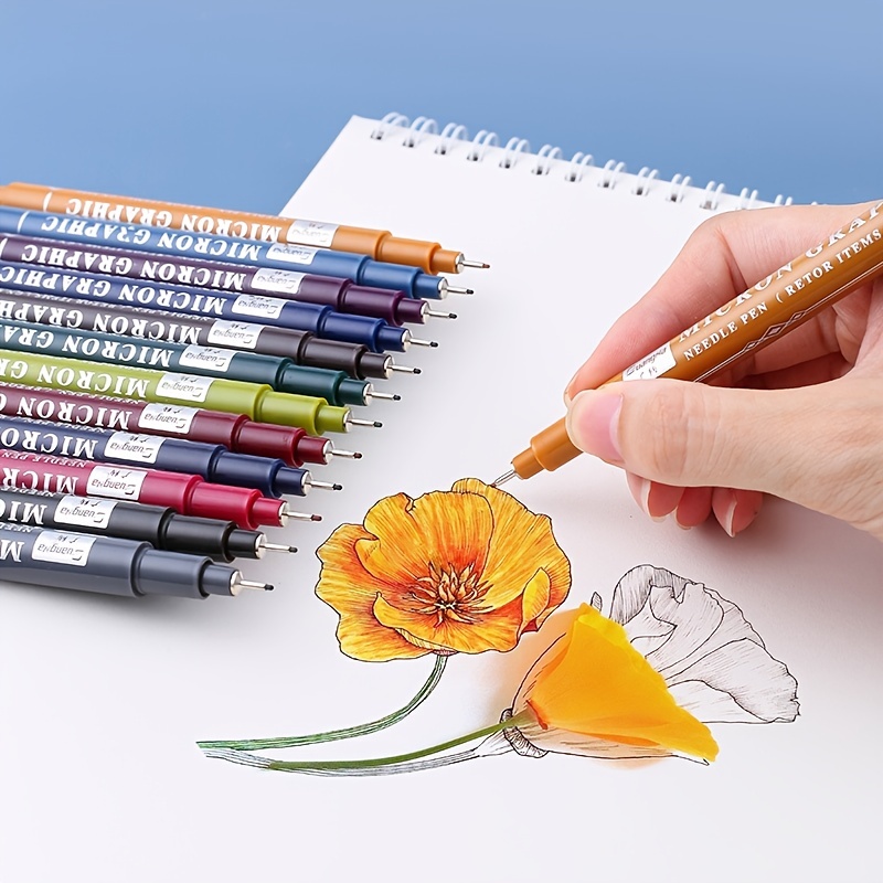 Sipa 10 Pcs/Set Color Pens Fine Tip 0.38mm Slim Plastic Fineliner