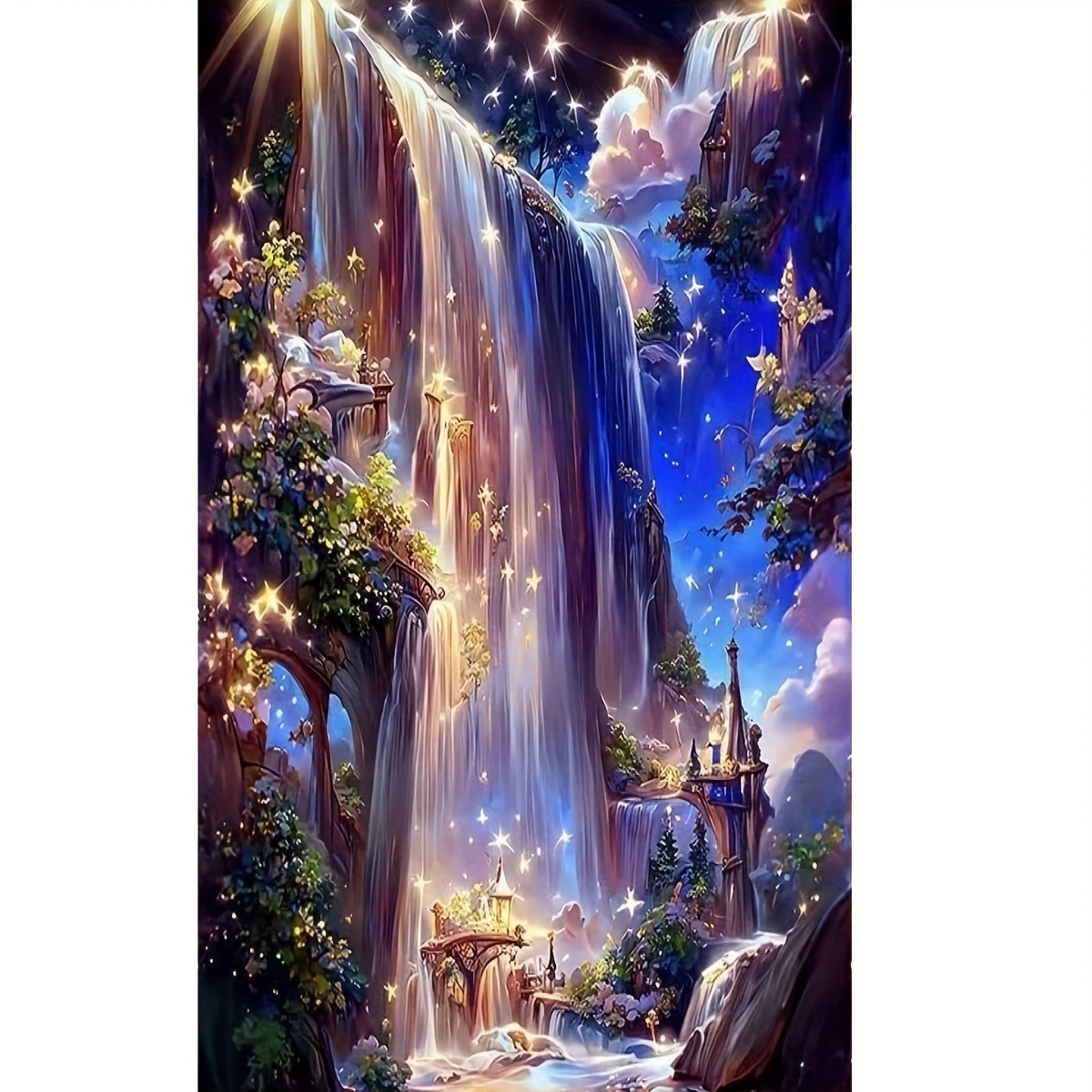 

Starry Sky Waterfall Diamond Art Painting Tools For Adults 5 D Diy Diamond Art Tools For Beginners With Round Drill Diamond Gems Painting Art Decor Gifts For Home Wall