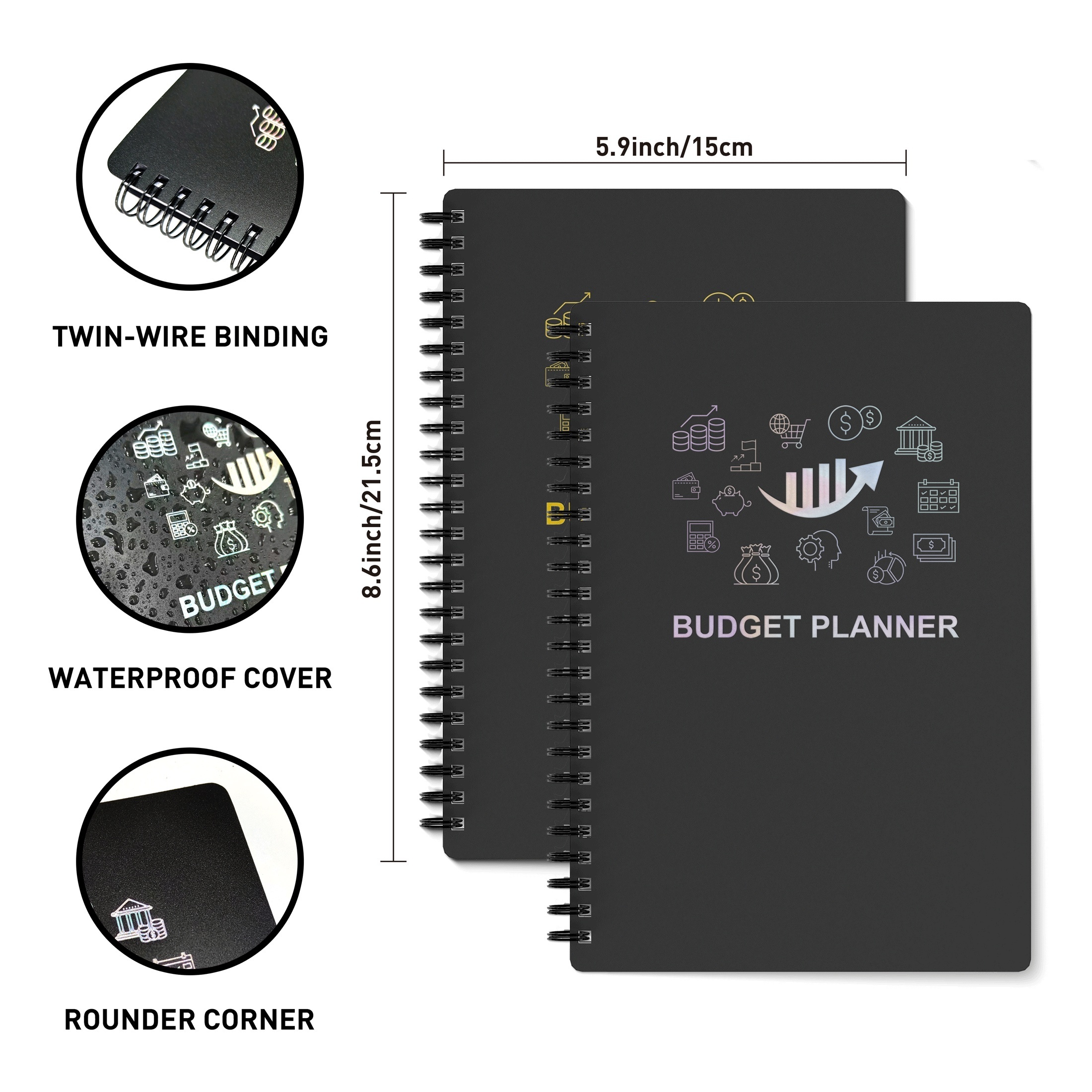  Global Printed Products Budget Planner & Monthly Bill  Organizer With 12 Envelopes and Pockets. Expense Tracker Notebook and  Financial Planner Budget Book to Control Your Money, 8.5 x 11, Grey