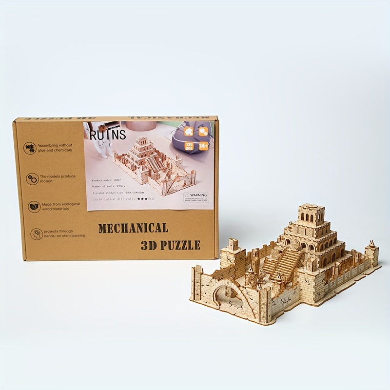 Puzzle en bois 3D avec lumière pour enfants et adultes, maison, château  royal, Taj Mahal, jouet d'assemblage, kits de modèles de bricolage,  décoration de bureau, cadeaux