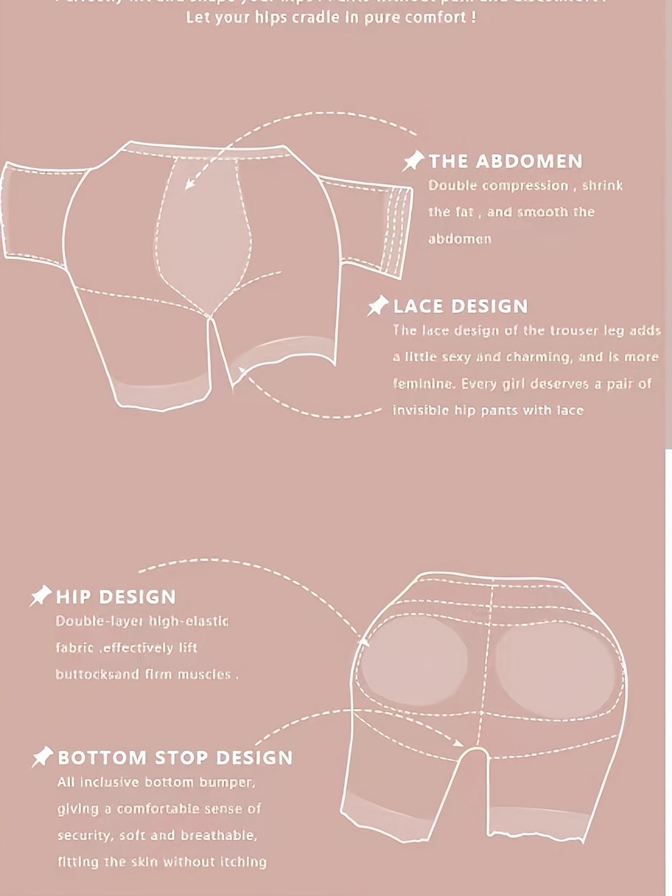 LELINTA Sexy No Padded Butt Lifting Underwear Body Shaper Fake Hip Butt  Enhancer Panties Briefs for Women Hip Enhancer Butt Lifter Panty 