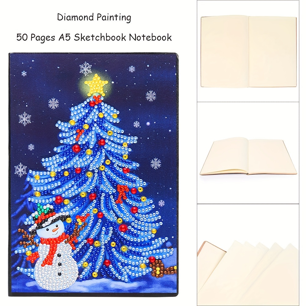 Diy 5d Artificial Diamond Painting Notebook Kit Christmas - Temu