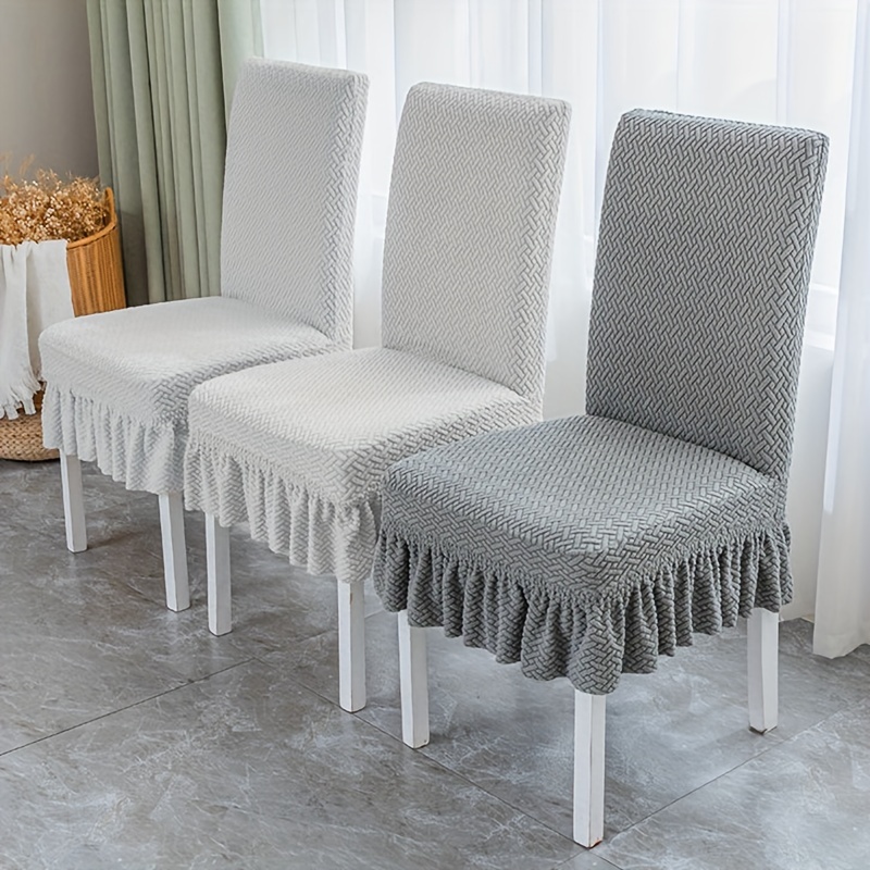 Fundas para sillas de comedor, funda de felpa de elastano suave para silla  de respaldo alto, lavable, extraíble, protector para silla de comedor