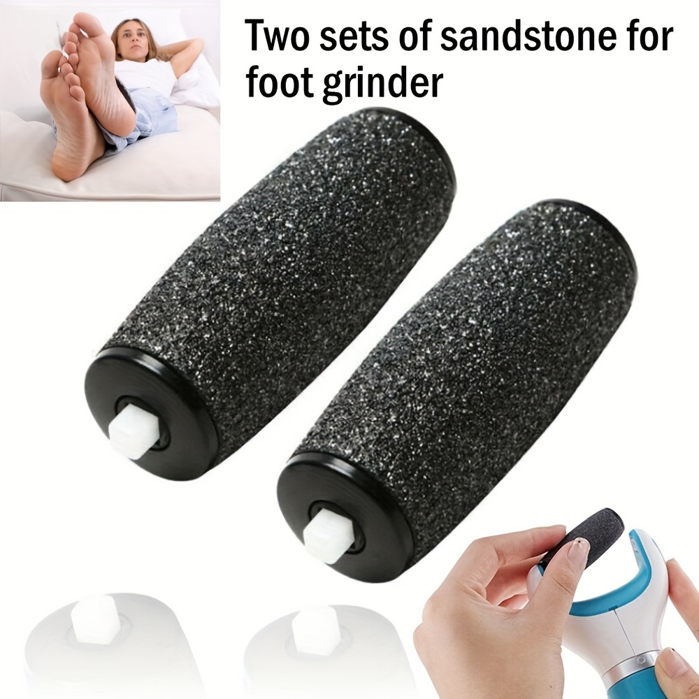 

4-piece Velvet Smooth Electric Foot File Roller Heads - Odorless, For Scholls Pedi Skin Remover