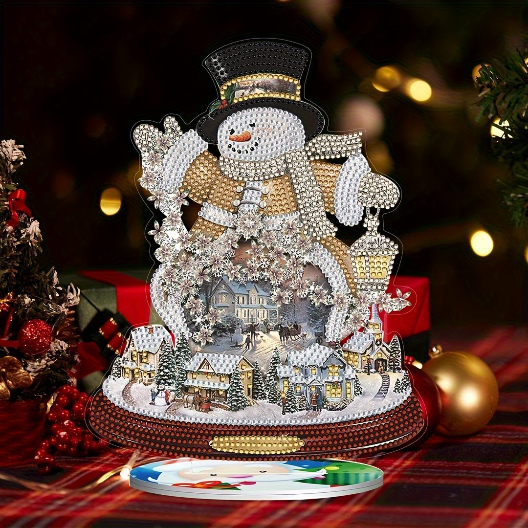 5D DIY DIAMOND Art Table Decor Scenery Snowman Christmas Decor