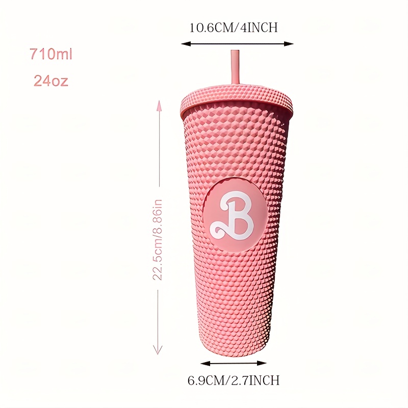 Reusable Straw Tumbler With Handle And Straw Brush -insulated Double-wall  Stainless Steel Water Bottle, Birthday Gift - Temu