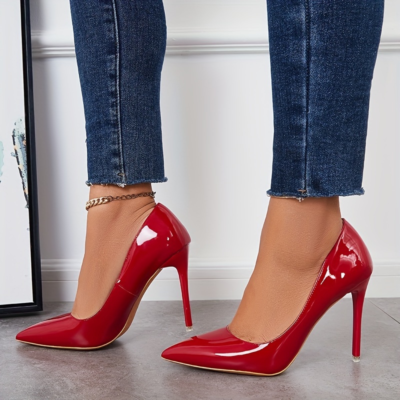 Women's Classic High Heels Patent Leather Stiletto Pumps